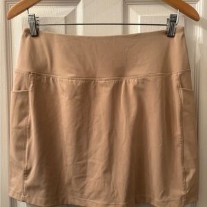 Women's Tan Athletic Skort - Classic A-Line Performance Skirt